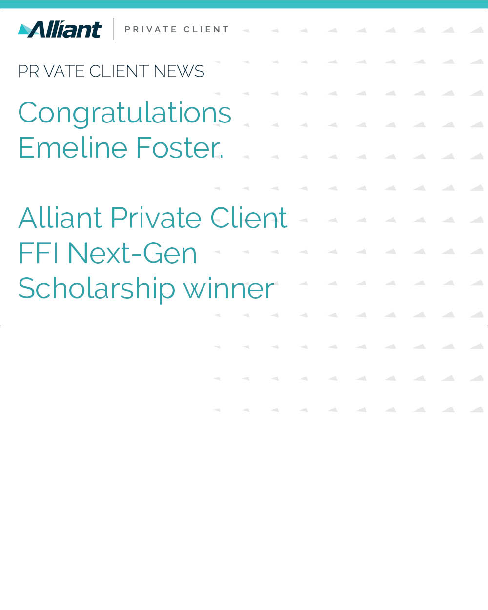 Press Image - <p style="text-align: left;">Alliant Private Client Invests in the Next Generation of Family Enterprise Advisors</p>