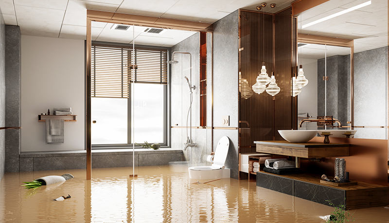 Severe flooding in master bathroom | Alliant Private Client